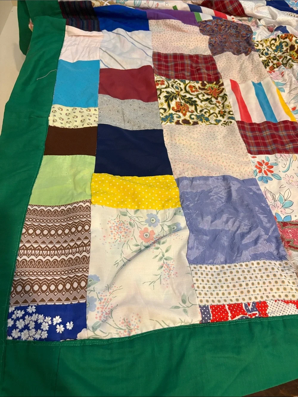 Hand Crafted Multicolor Patchwork Quilt - Floral,Mickey mouse & Plaid Squares